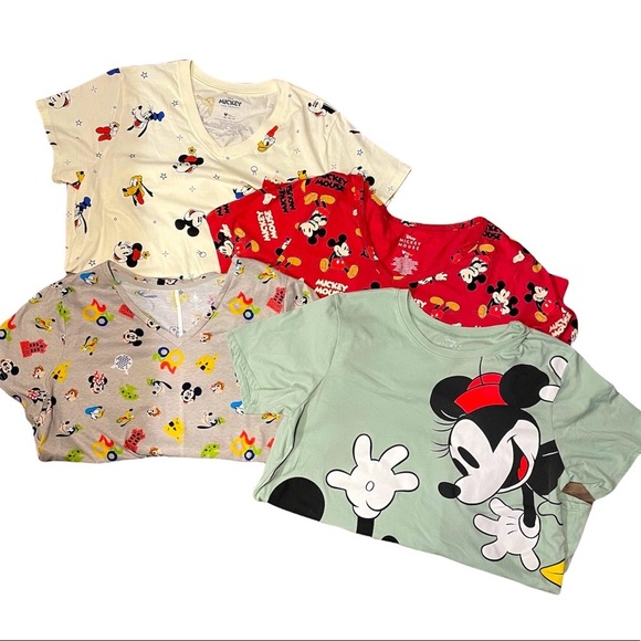 Disney Tops - 🌸 Disney Mickey Mouse Bundle Shirts Plus Size 4 Piece